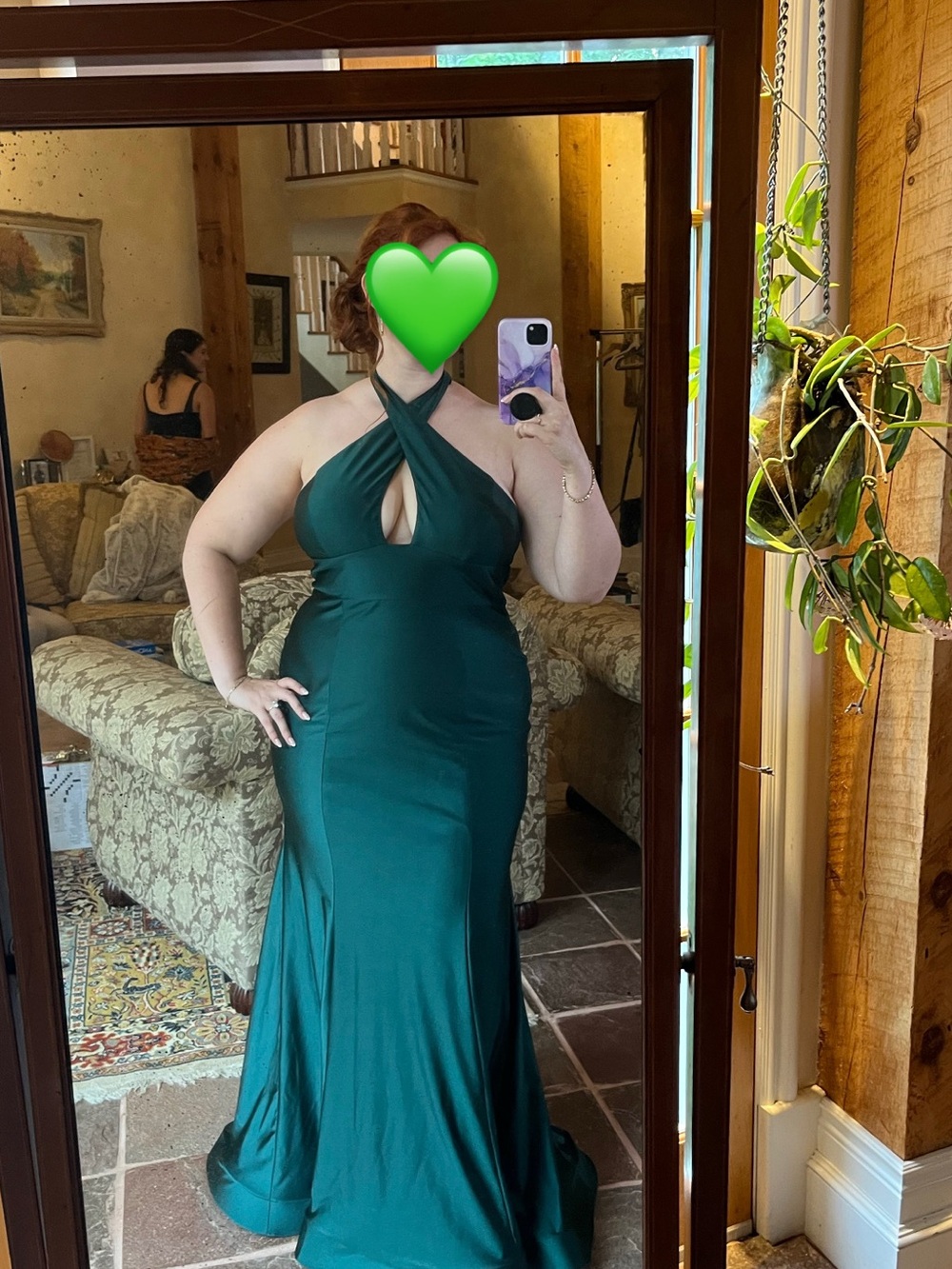 Emerald Green Halter Evening Gown